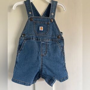 Carhartt Boys Denim Shortall 12 Months shorts overalls